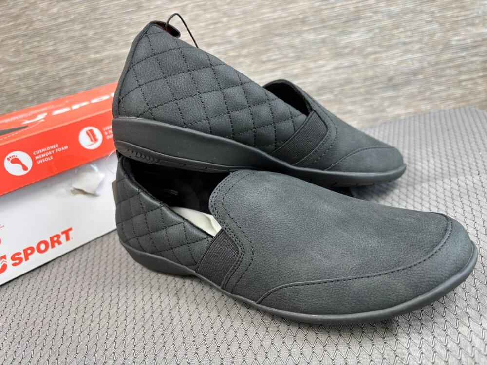 J Sport Lisa Casual Slip On Memory Foam Shoes Womens Size 6.5 Black S5LSA01 NEW